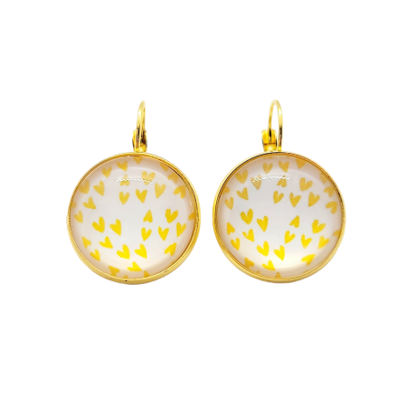 EARRINGS GOLD WITH YELLOW HEARTS2